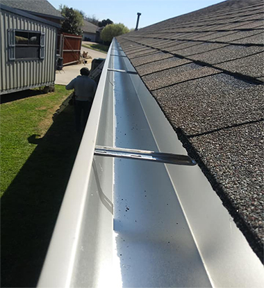 gutter seen from top of roof